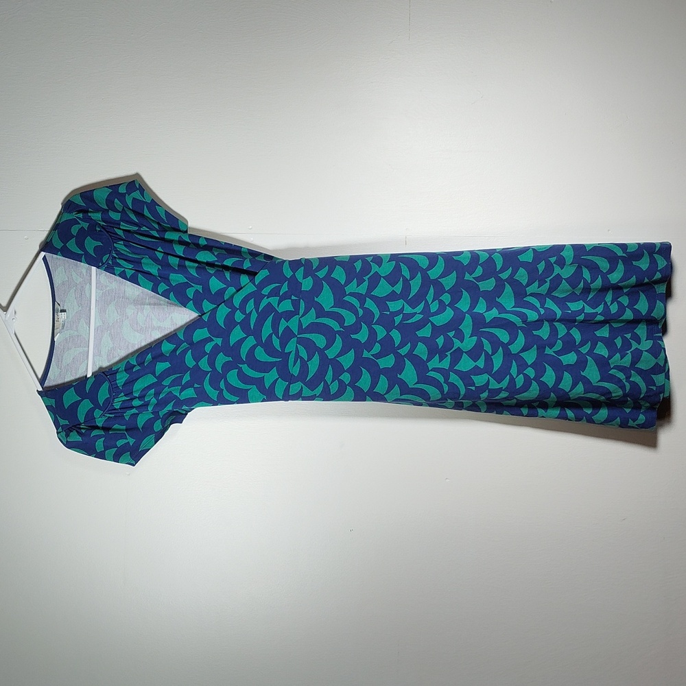 Boden Evangeline‎ Jersey Wrap Dress Blue Pattern 2